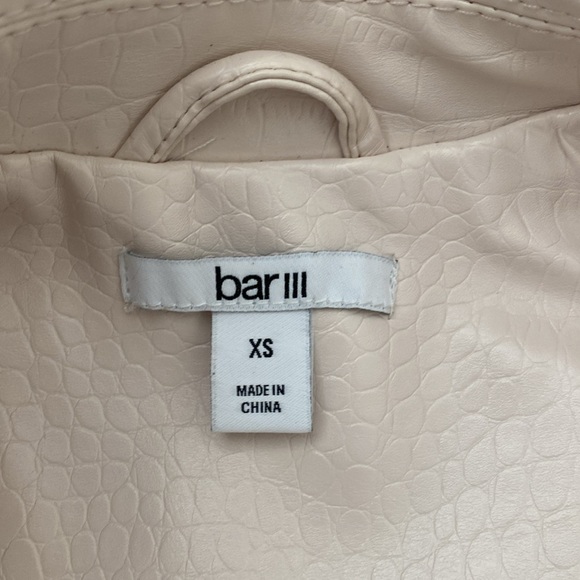 Bar lll Faux Leather Moto Jacket Natural White X-Small - Picture 10 of 11